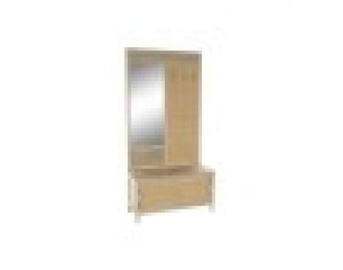 Зала Home ESPRIT Естествен Pатан Дърво от пауловния Огледало 92 x 40 x 181 cm