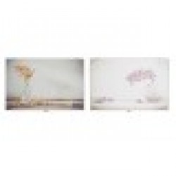 Покривки DKD Home Decor Lilled Счетоводител 46,5 x 6 x 31,5 cm 2 броя Дървен MDF - Corpuri, vitrine, biblioteci modulare