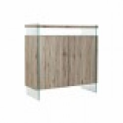 Бюфет DKD Home Decor Естествен MDF калено стъкло (120 x 44 x 120 cm) - Corpuri, vitrine, biblioteci modulare
