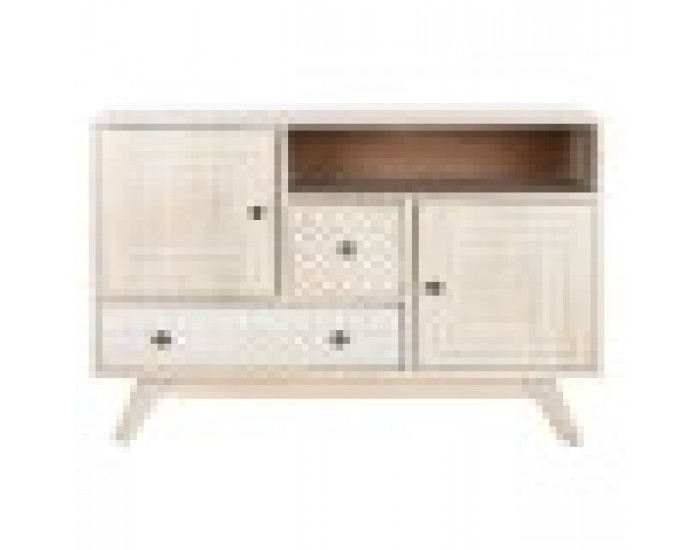 Бюфет DKD Home Decor Бял Естествен Дърво манго 115 x 42 x 75 cm