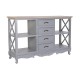 Бюфет DKD Home Decor 132 x 40 x 84.5 cm 132 x 40 x 84,5 cm Естествен Сив Дърво от пауловния Дървен MDF