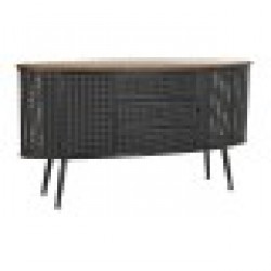 Бюфет DKD Home Decor Ела Черен Метал Кафяв (145,5 x 45 x 76 cm) - Corpuri, vitrine, biblioteci modulare