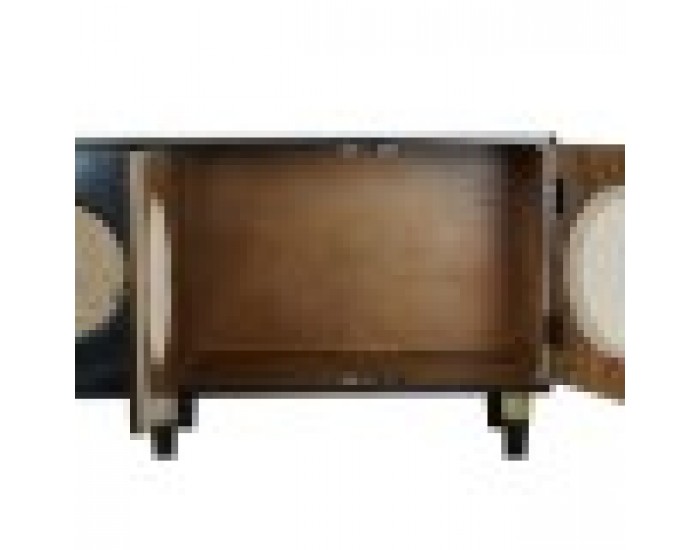 Скрин DKD Home Decor, Черен, Естествен, Pатан, Дърво манго, 150 x 40 x 65 cm