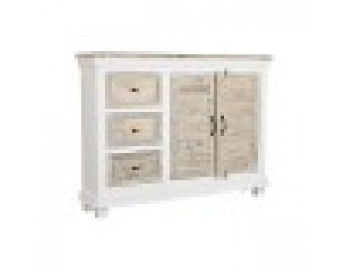 Бюфет DKD Home Decor Естествен Бял Дърво манго (122 x 25 x 91 cm)