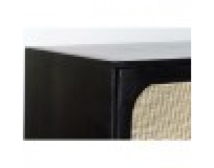 Скрин DKD Home Decor, Черен, Естествен, Pатан, Дърво манго, 150 x 40 x 78 cm