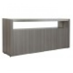 Бюфет DKD Home Decor Кристал Сив Алуминий Tamm калено стъкло - Corpuri, vitrine, biblioteci modulare