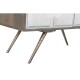 Скрин DKD Home Decor, Сив, Златен, Бял, Месинг, Дърво манго, 93 x 41 x 114 cm