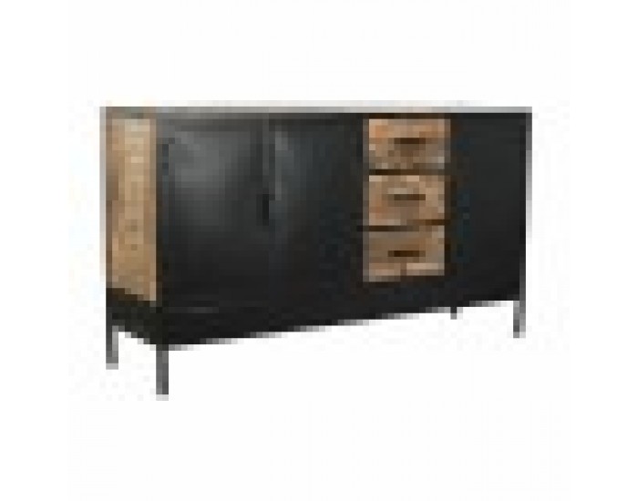Бюфет DKD Home Decor Кафяв Черен Метал Дърво манго (160 x 40 x 90 cm)
