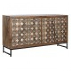 Бюфет Home ESPRIT Кафяв Черен Сребрист 150 x 38 x 80 cm - Corpuri, vitrine, biblioteci modulare