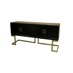 Бюфет DKD Home Decor Черен Метал Топола (180 x 50 x 90 cm) - Corpuri, vitrine, biblioteci modulare