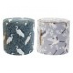 Cтепенки DKD Home Decor Син Бял Зелен Дървен Кадифе Птици Ориенталски 35 x 35 x 35 cm (2 броя) - Taburete