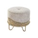 Помощна мебел DKD Home Decor Пяна Бежов Златен 10 % полиестер Етнически Метал 40% (51 x 51 x 44,5 cm)