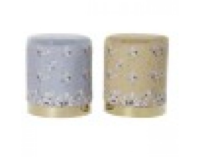 Cтепенки DKD Home Decor Сив Златен Метал полиестер Lind Ориенталски Горчица (32 x 32 x 38 cm) (2 броя)