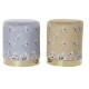 Cтепенки DKD Home Decor Сив Златен Метал полиестер Lind Ориенталски Горчица (32 x 32 x 38 cm) (2 броя)