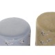 Cтепенки DKD Home Decor Сив Златен Метал полиестер Lind Ориенталски Горчица (32 x 32 x 38 cm) (2 броя)
