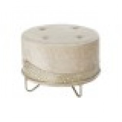 Cтепенки DKD Home Decor Бежов Златен Метал полиестер (63 x 63 x 42 cm) - Mobilier tapițat