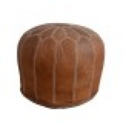 Помощна мебел DKD Home Decor Кафяв Кожа (48 x 48 x 35 cm) - Taburete