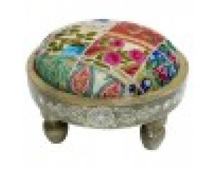 Помощна мебел DKD Home Decor Многоцветен полиестер Дърво манго (40 x 40 x 22,8 cm)
