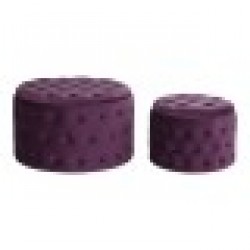 Cтепенки DKD Home Decor Лилав полиестер Бургундия Дървен MDF (70 x 70 x 42 cm) - Taburete