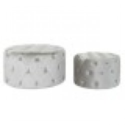 Cтепенки DKD Home Decor Сив Кадифе Дървен MDF (80 x 80 x 43 cm) (58 x 58 x 37 cm) (2 pcs) - Taburete