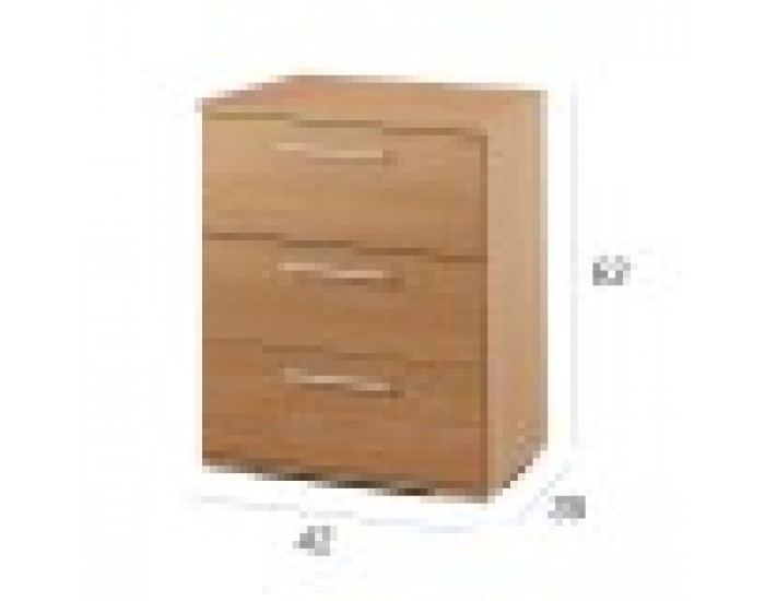 Нощно шкафче Alexandra House Living Черешово дърво Метал Дървен MDP 41 x 62 x 35 cm 3 чекмеджета