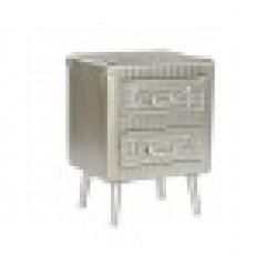 Нощно шкафче Home ESPRIT Сребрист Метал Дървен MDF 46 x 39 x 63 cm - Noptiere