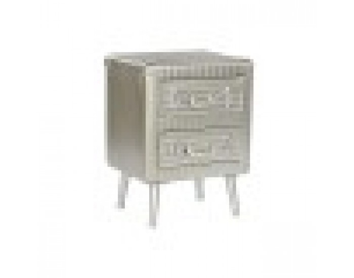 Нощно шкафче Home ESPRIT Сребрист Метал Дървен MDF 46 x 39 x 63 cm