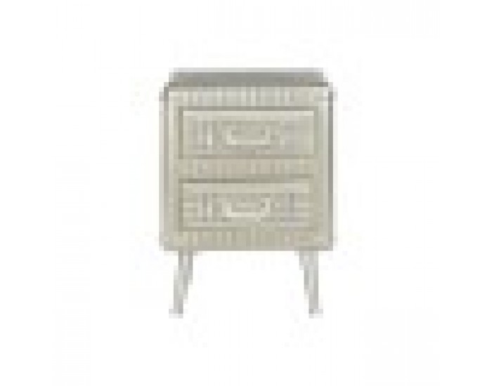 Нощно шкафче Home ESPRIT Сребрист Метал Дървен MDF 46 x 39 x 63 cm