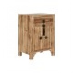 Нощно шкафче Home ESPRIT Черен Естествен Cмърч Дървен MDF 45 x 34 x 66 cm - Noptiere