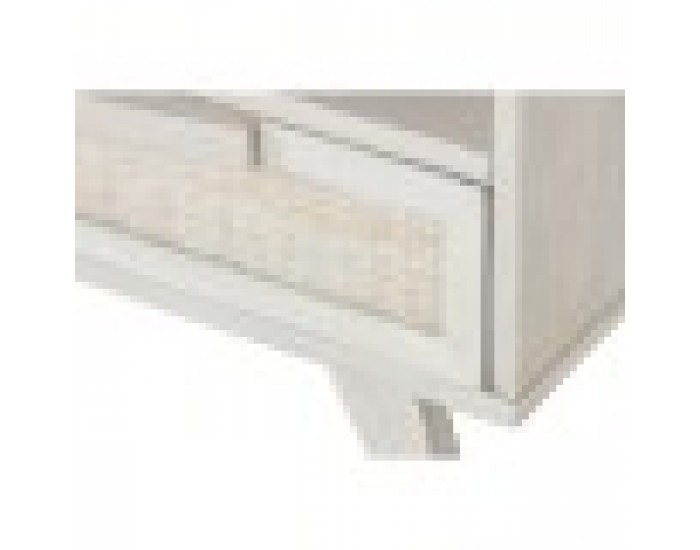 Нощно шкафче Home ESPRIT Бял Pатан Дърво манго 55 x 35 x 45 cm