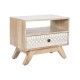 Нощно шкафче DKD Home Decor Бял Естествен Дърво манго 55 x 35 x 45 cm