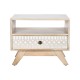 Нощно шкафче DKD Home Decor Бял Естествен Дърво манго 55 x 35 x 45 cm