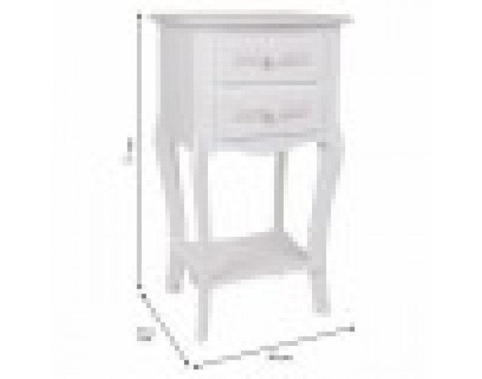 Нощно шкафче Alexandra House Living Бял 31 x 71 x 38 cm