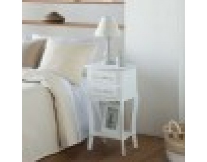 Нощно шкафче Alexandra House Living Бял 31 x 71 x 38 cm