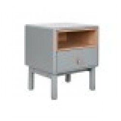 Нощно шкафче Home ESPRIT Син Сив Естествен Дървен MDF 48 x 40 x 55 cm - Noptiere
