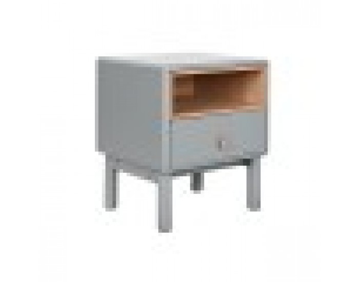 Нощно шкафче Home ESPRIT Син Сив Естествен Дървен MDF 48 x 40 x 55 cm