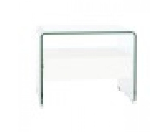 Нощно шкафче DKD Home Decor Бял Прозрачен Кристал Дървен MDF 50 x 40 x 45,5 cm