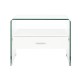 Нощно шкафче DKD Home Decor Бял Прозрачен Кристал Дървен MDF 50 x 40 x 45,5 cm