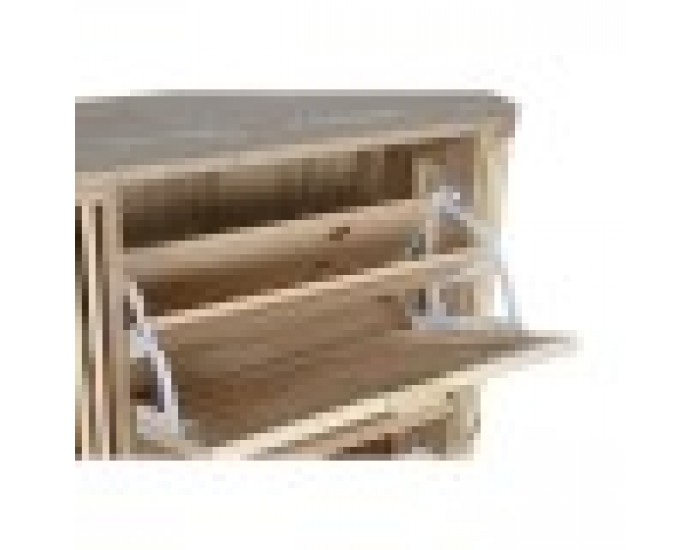 Шкаф за обувки Home ESPRIT Златен Естествен Pатан Cмърч Тропически 70 x 29 x 115 cm