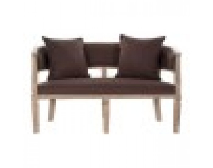 Фотьойл DKD Home Decor Кафяв лен каучук Традиционен (122 x 69 x 72 cm)
