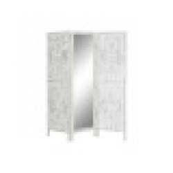 Параван Home ESPRIT Бял Дърво манго Огледало 152 x 2 x 182 cm - Electrocasnice și accesorii pentru living