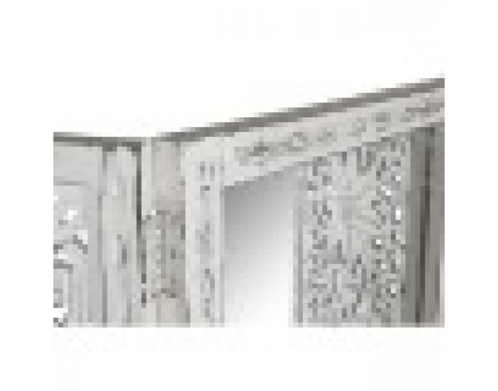 Параван Home ESPRIT Бял Дърво манго Огледало 152 x 2 x 182 cm