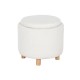 Табуретка Home ESPRIT Бял полиестер каучук Дървен MDF 48 x 48 x 43 cm