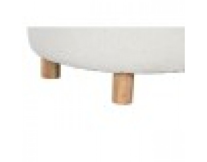 Табуретка Home ESPRIT Бял полиестер каучук Дървен MDF 48 x 48 x 43 cm
