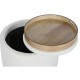 Табуретка Home ESPRIT Бял полиестер каучук Дървен MDF 48 x 48 x 43 cm