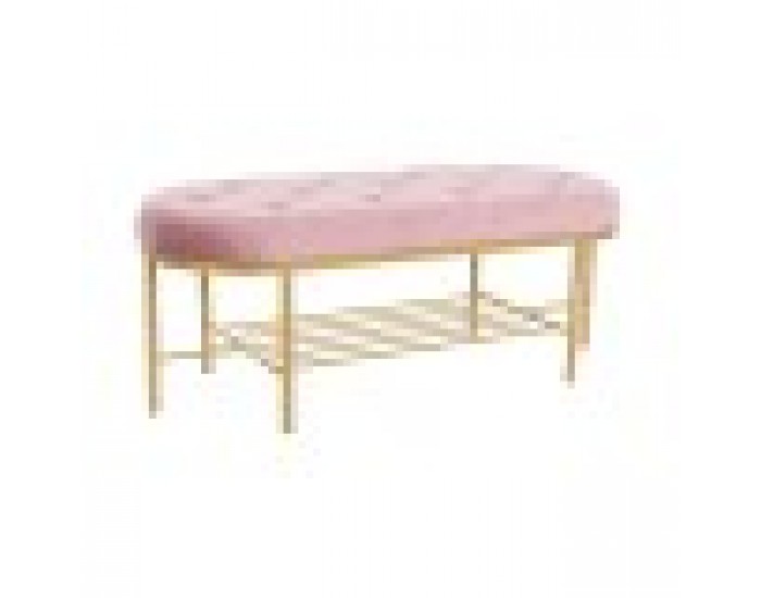 Табуретка DKD Home Decor 100 x 35 x 40 cm Розов Златен Метал