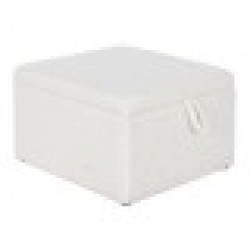 Табуретка Home ESPRIT Бял полиестер Дървен MDF 60 x 60 x 36 cm - Home esprit