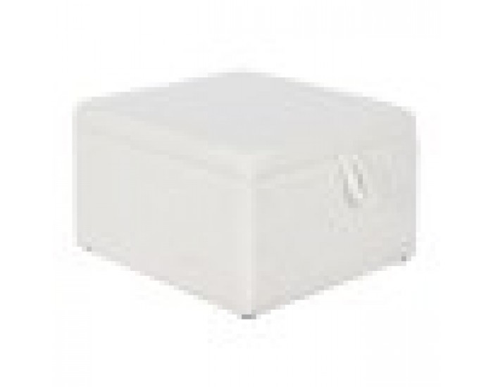 Табуретка Home ESPRIT Бял полиестер Дървен MDF 60 x 60 x 36 cm