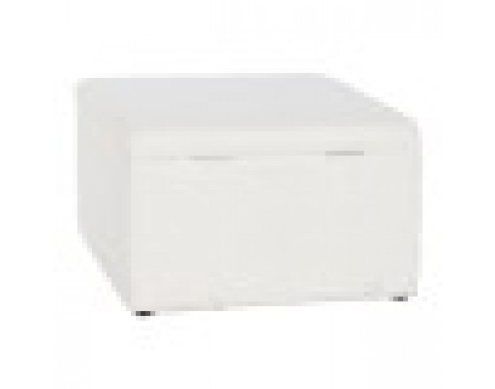 Табуретка Home ESPRIT Бял полиестер Дървен MDF 60 x 60 x 36 cm