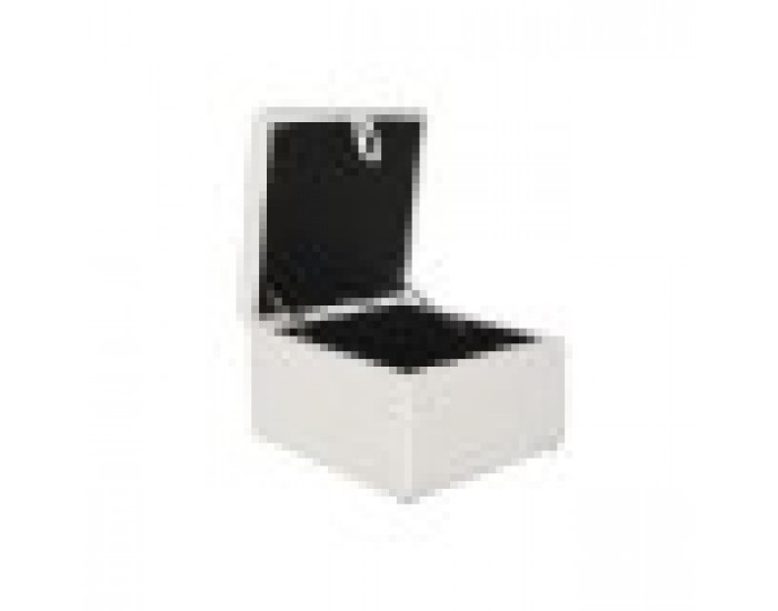 Табуретка Home ESPRIT Бял полиестер Дървен MDF 60 x 60 x 36 cm
